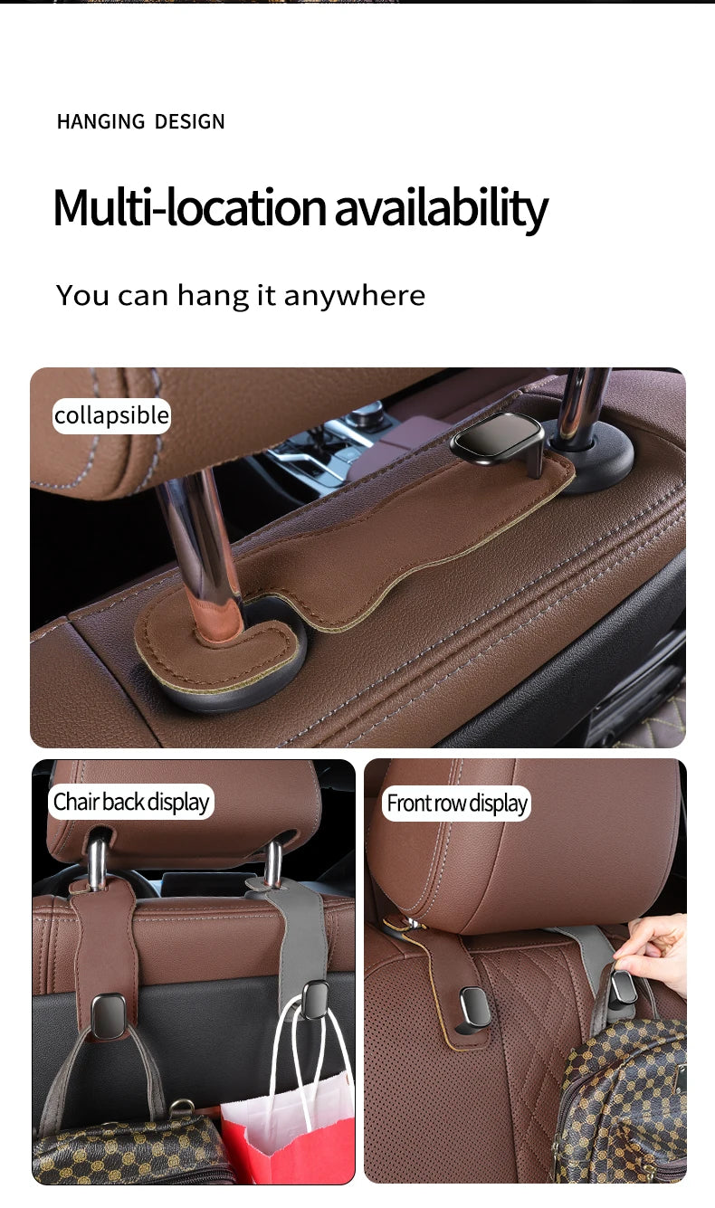Car Hooks - Rear Seat Back Hooks for Vehicle Storage of Small Items