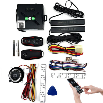 Universal auto start stop keyless entry system engine start alarm system push one-button start system remote car accessories