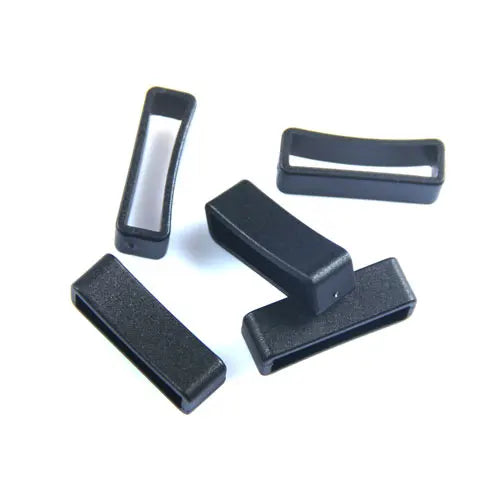 10pcs/pack Plastic Belt Loop Keeper Square Loop Leather Belt Buckle Harness Backpack Straps Black