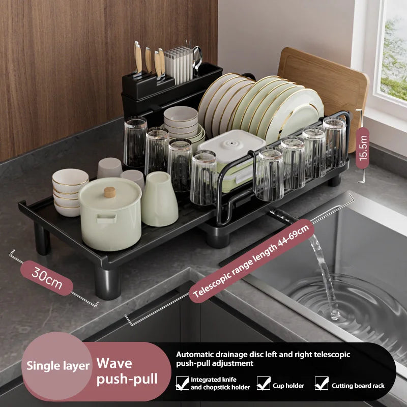 Kitchen Gadgets Sticky Plate Knife Fork Chopsticks Cup Drain Rack Kitchen Retractable Dish Drain Sink Suitable For Kitchen Sinks