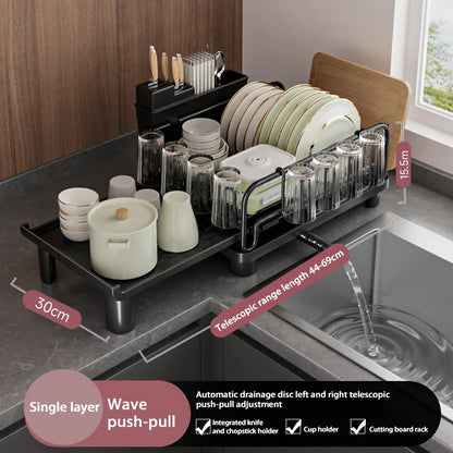 Kitchen Gadgets Sticky Plate Knife Fork Chopsticks Cup Drain Rack Kitchen Retractable Dish Drain Sink Suitable For Kitchen Sinks
