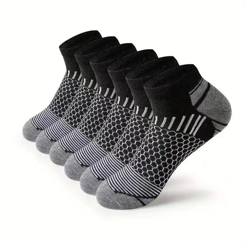 Sports socks Men's summer outdoor running fitness socks Deodorant sweat-absorbing breathable short boat socks 5 pairs