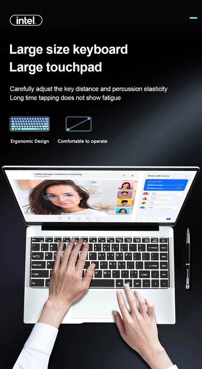 Intel Core i7-7500U 14.1 inch Laptop Computer Portable Windows 11 Notebook 12GB RAM 1TB 2TB SSD Office Study Laptops