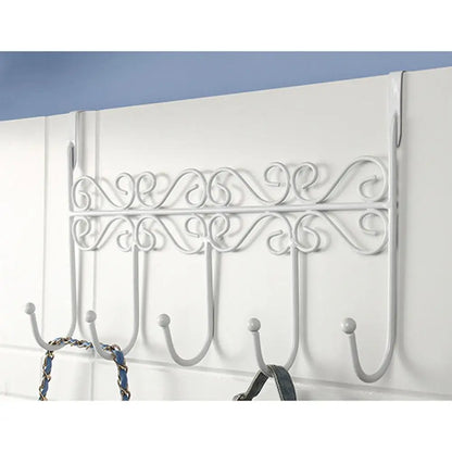 Five Hooks Hooks Over Door Towel Clothes Hat Bag Over Door Bathroom Hanger Hanging Coat Cloth