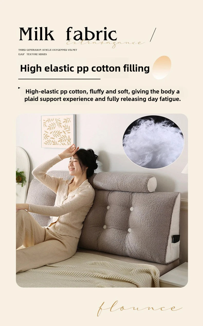 Headboard Pillow Lambswool Triangle Cushion Backrest Pain Relief Sofa Waist Cushion Wedge Sleeping Pillows for Bed Decorative 이불