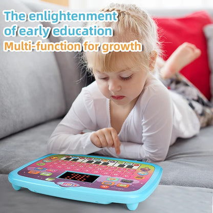 Educational Learning Computer for Kids 3+, Interactive Touchscreen Games, Portable Study Machine with ABCs/Numbers, Birthday Gif