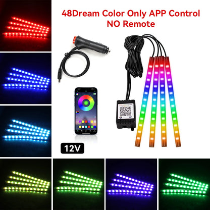 LED Car Interior Decorative Lamp Strips Atmosphere Lamp Cold Light Decorative Dashboard Console Auto RGB Ambient Decorative Lamp