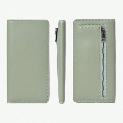 RFID Blocking Ultra-Thin Wallet for Women, Multi-Card Check Credit Card Bag, Multi-functional Zipper Buckle, Long Fashion wallet