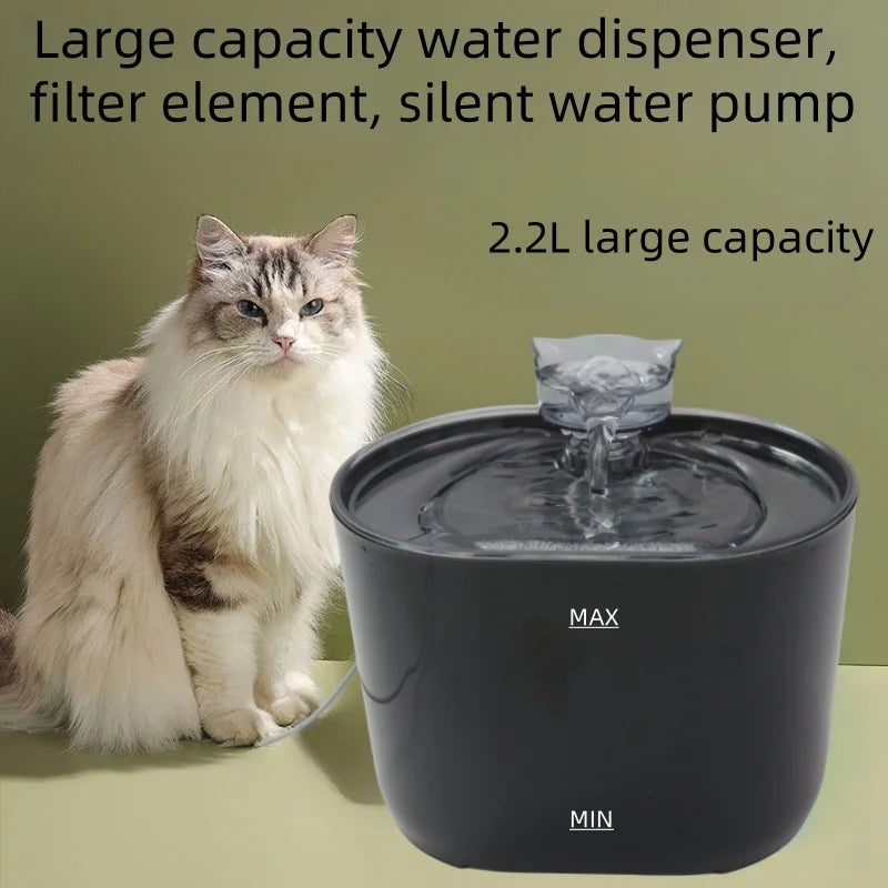 74.39 oz/2.2 liters, pet cat and dog fountain dispenser, smart pet fountain dispenser, large capacity silent automatic circulati