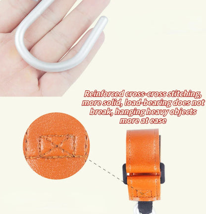 Baby Stroller Hooks 2Pcs Leather Hook  for Hanging Diaper Bags Kindergarten Universal Accessory