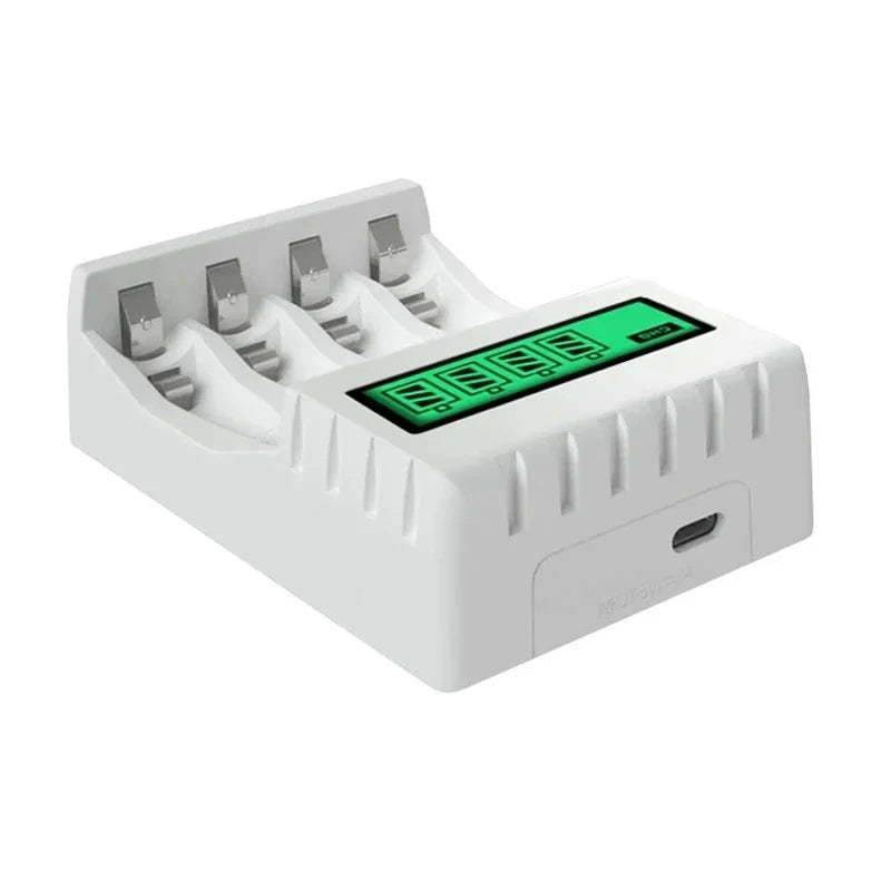 Battery Charger 4-slot Charger for Charging 1-4 Batteries Smart Charger with LCD for AA/AAA NiCd NiMh Rechargeable Batteries