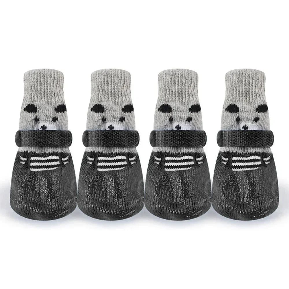 Dog Socks Waterproof Shoes Breathable Sock for Dogs Cats Non-Slip Soles Adjustable Small Dog Paw Socks for Indoor Outdoor