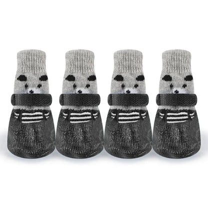 Dog Socks Waterproof Shoes Breathable Sock for Dogs Cats Non-Slip Soles Adjustable Small Dog Paw Socks for Indoor Outdoor