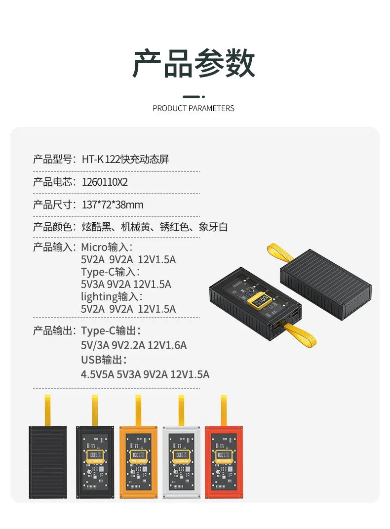 PowerBank 50000mAh 30000mAh 20000mAh Spare battery Portable Charger Mobile External Battery Fast charging For Camping iPhone