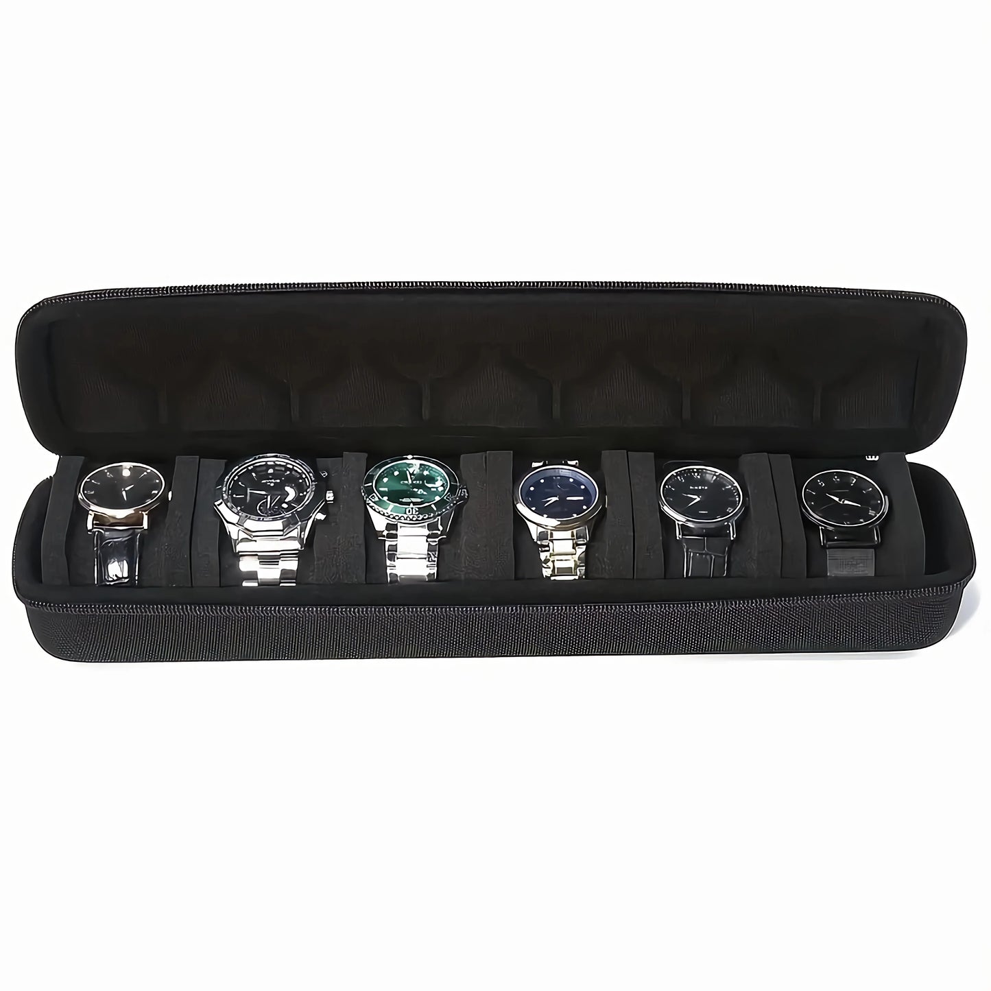 6 Slots Watch Roll Storage Box Portable Watch Travel Case Watch Organizer Watch Display Holder for Wristwatches and Smart Watch