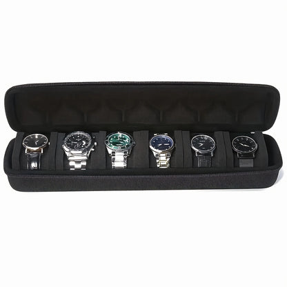 6 Slots Watch Roll Storage Box Portable Watch Travel Case Watch Organizer Watch Display Holder for Wristwatches and Smart Watch