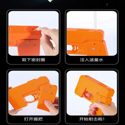 Folding mobile phone water gun, large-capacity explosions, water spray guns, boys and girls, baby water toys.