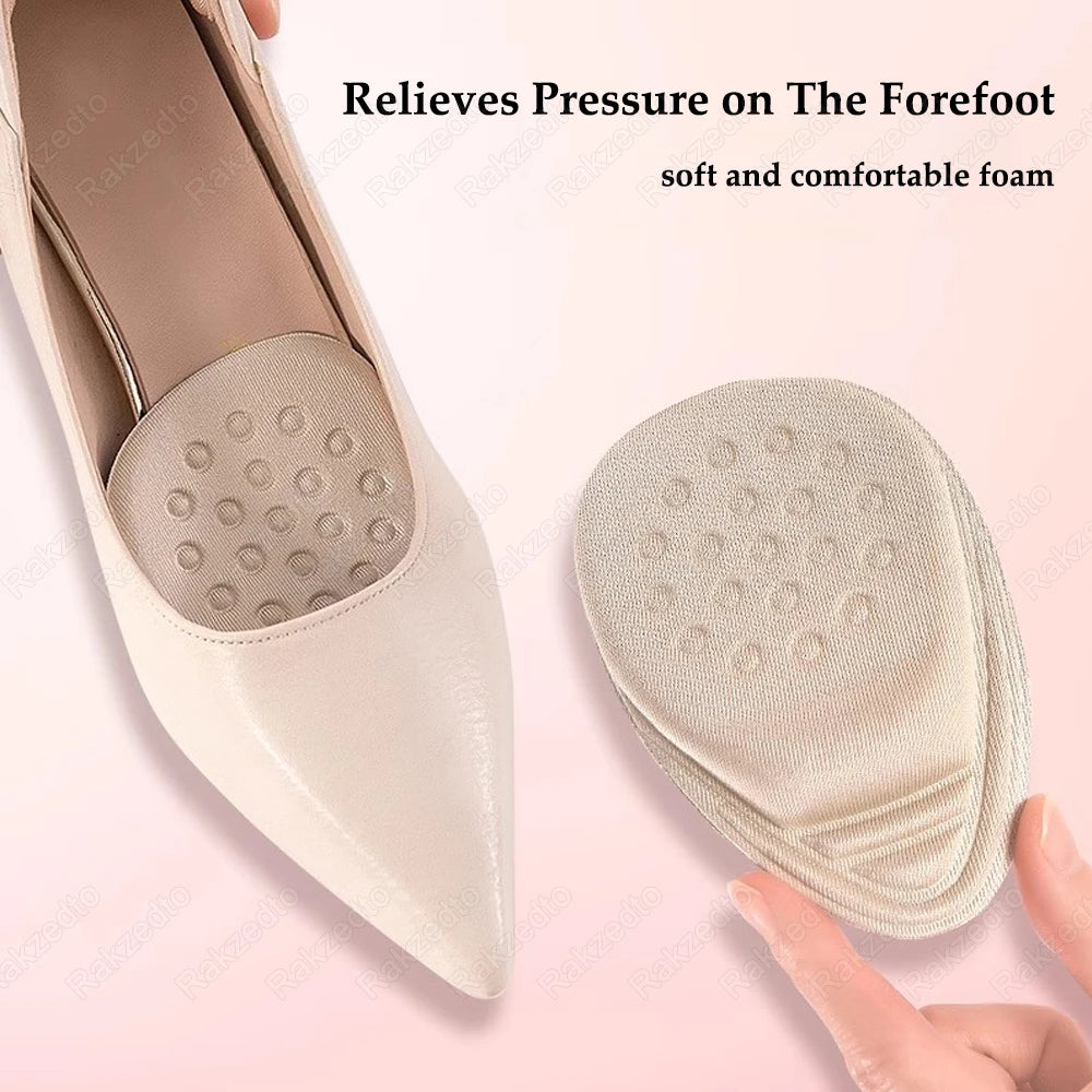 Half Insoles for Shoes Non-slip Sole Toe Plug Cushion High-density Foam Forefoot Pads Man Women Inserts for Shoes Size Reducer