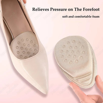 Half Insoles for Shoes Non-slip Sole Toe Plug Cushion High-density Foam Forefoot Pads Man Women Inserts for Shoes Size Reducer
