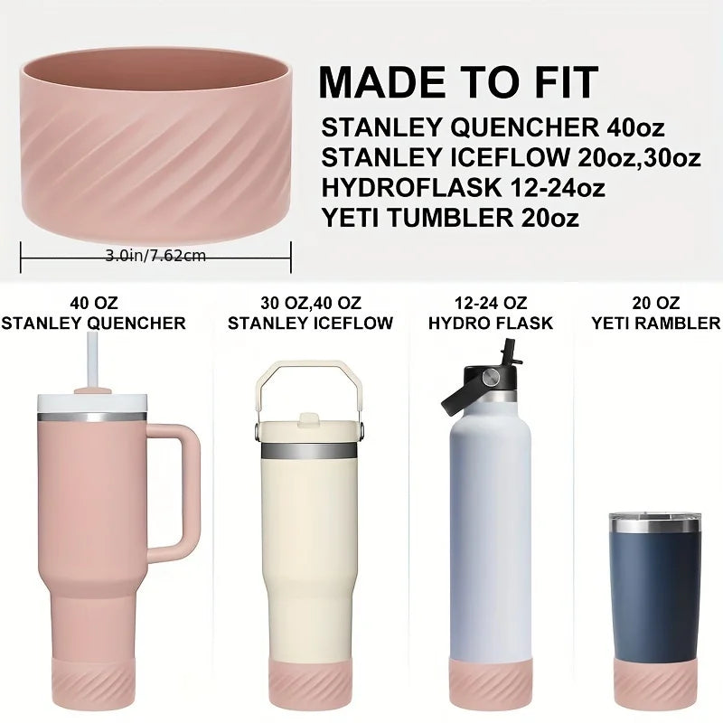 1pc Reusable Silicone Cup Boot, Suitable For 20Oz/30Oz/40Oz Tumbler And 12-24Oz Hydro Flask