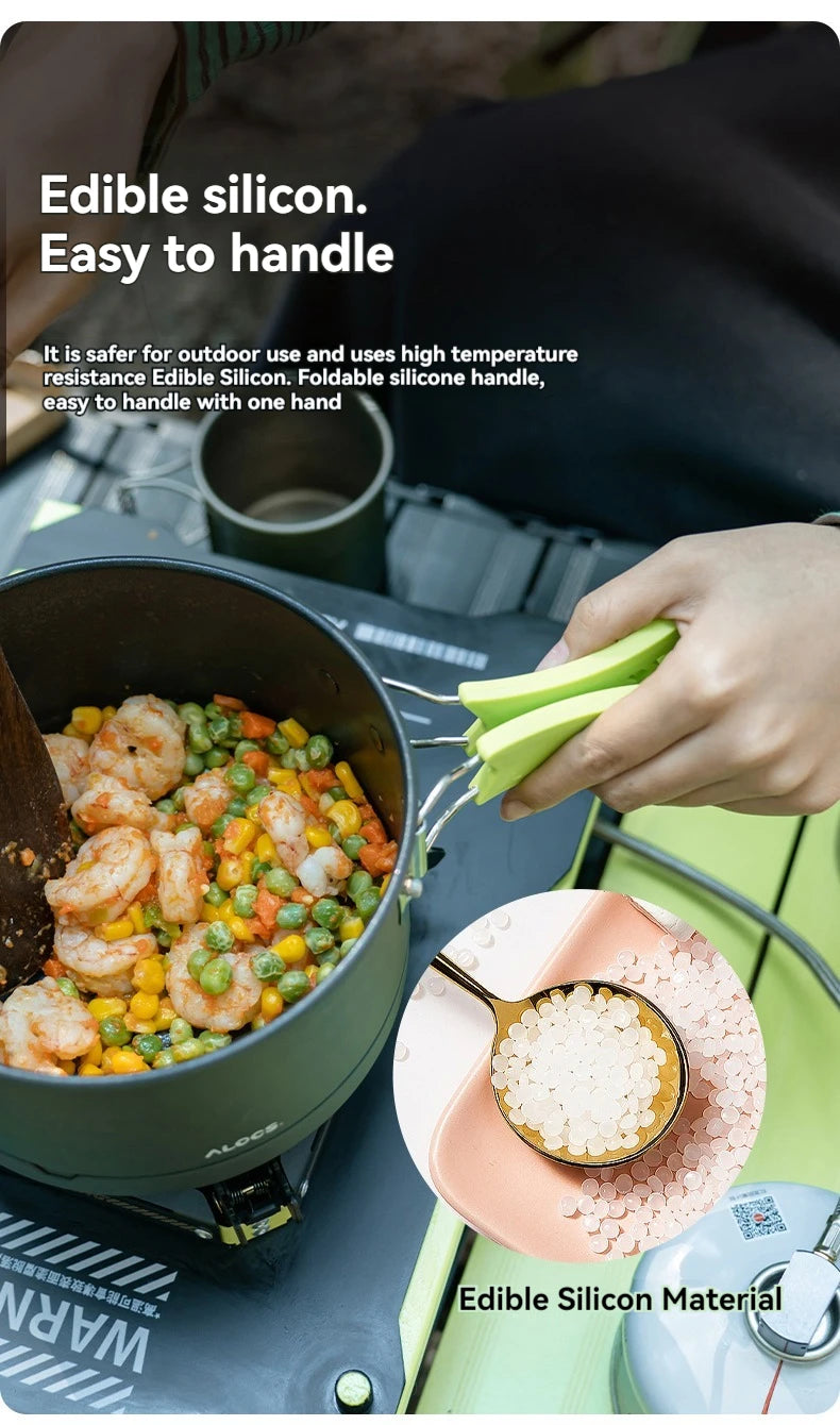 ALOCS Camping Cookware Set Outdoor Stove Kettle Frying Pan Picnic Equipment Complete Set of Portable Kitchen Gear for Hiking