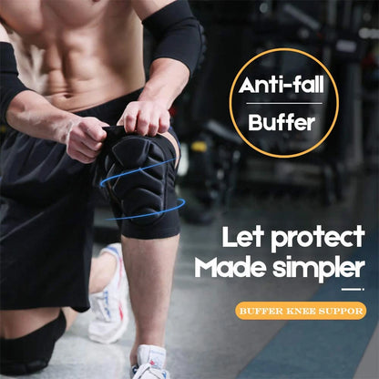 1Pair Knee Elbow Pads,Thick Sponge Collisioned Kneepads for Sports,Protective Knee Support Sleeve for Basketball Running Cycling