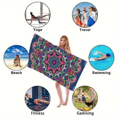 1PC Beach Towel Boho Design Bath Towels Extra Large Sand Free Quick Dry Travel Towels Gifts For Yoga Sports Adults