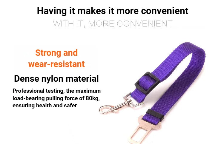 Car Seat Belt Pet Seat Adjustable Vehicle Pet Cat Dog Harness Lead Clip Safety Lever Traction Collars Dogs Accessoires