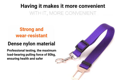 Car Seat Belt Pet Seat Adjustable Vehicle Pet Cat Dog Harness Lead Clip Safety Lever Traction Collars Dogs Accessoires