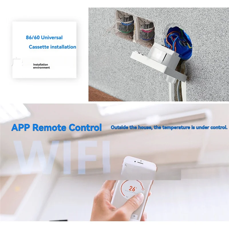 ABJN-Tuya Smart Thermostats For Air Conditioner With WIFI Remote Control Smart Knob Thermostat LED Temperature Control Switch C