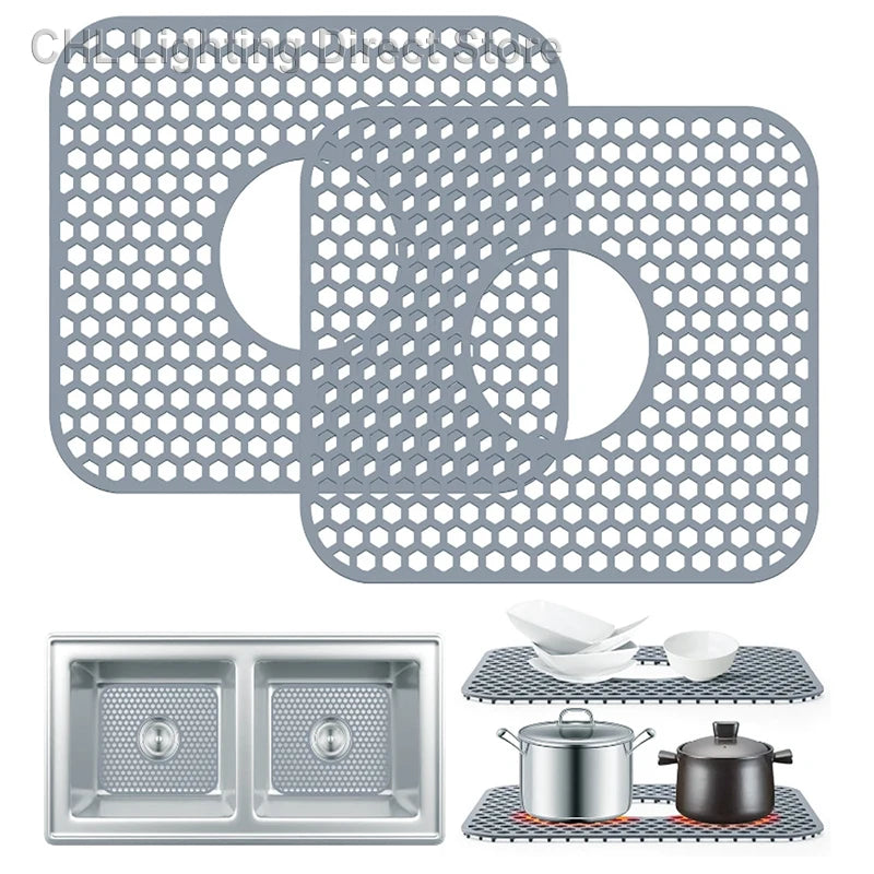 Silicone Sink Mat,Kitchen Sink Mats Grid Accessory,Non-slip Sink Protector for Kitchen Bottom of Farmhouse Porcelain Sink