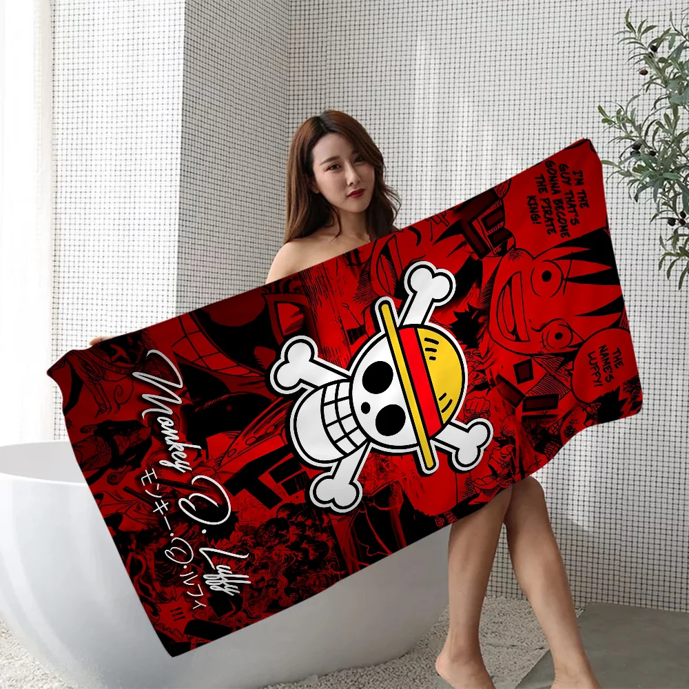 Japanese Anime One P-Piece Cartoon Beach Towel Cute Kawaii Room Decor Bath Girls Children Hand Towels For Bathroom Shower