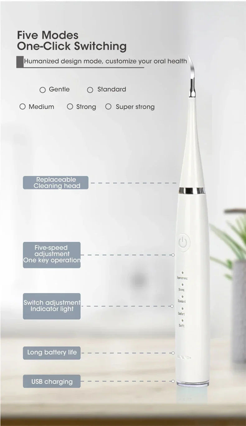 Electric Toothbrush Sonic Dental Teeth Whitening Kit Tooth Whitener Calculus Tartar Remover Tools Cleaner Stain Oral Care
