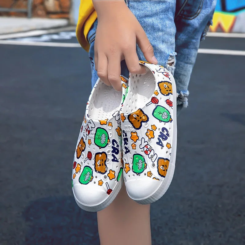 EVA Beach Summer Sandal Holey Shoe Kid Boy Girl Garden Cave Shoe Child Sandal Women Garden Sandal Graffiti Casual Outdoor Shoe