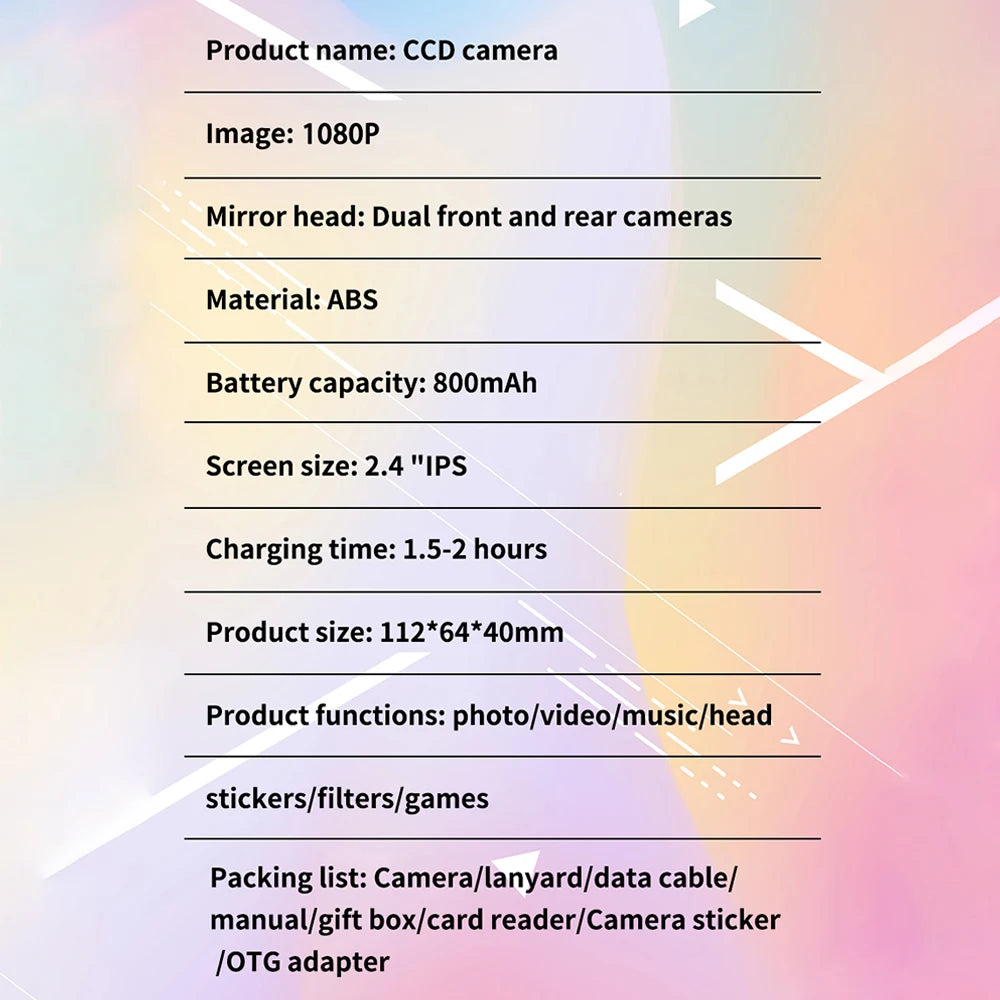 Digital Camera Autofocus Camera for Kid Camcorder with 8x Zoom Compact Cameras 1080P Cameras for Beginner Photography