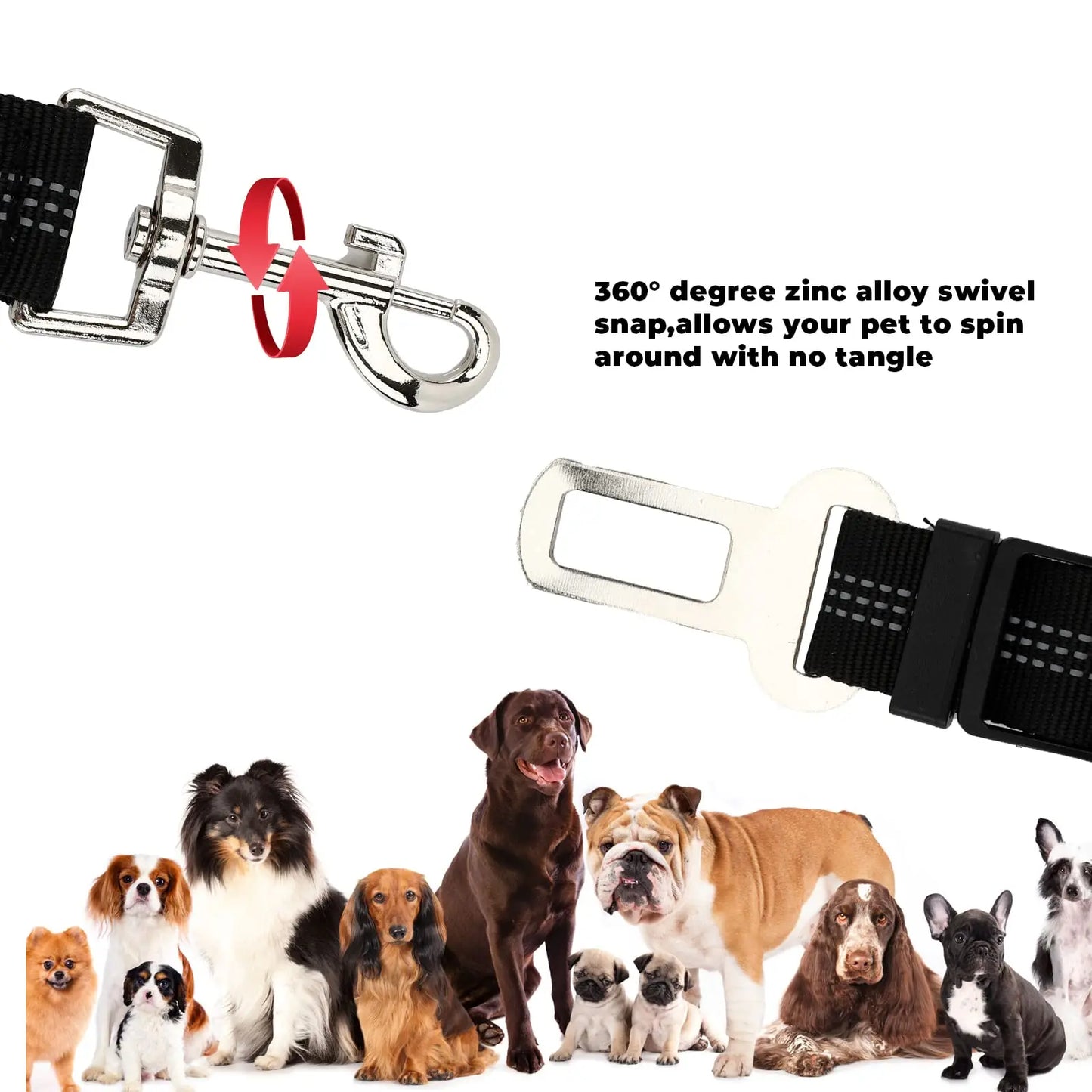 Top-grade Pet Car Safety Belt Dogs Cats Safety Belt Reflective Line Adjustable Seat Belt Length Suitable Any Dog Traction Collar