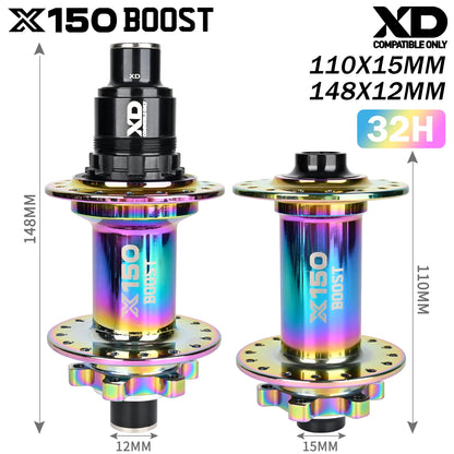 Nanlio Bicycle hubs X150 BOOST 6 Pawls 150T Noise 4 Bearing Hubs 110x15 148x12MM 8 9 10 11 12 Speed MTB Bike Hubs 28/32 Holes