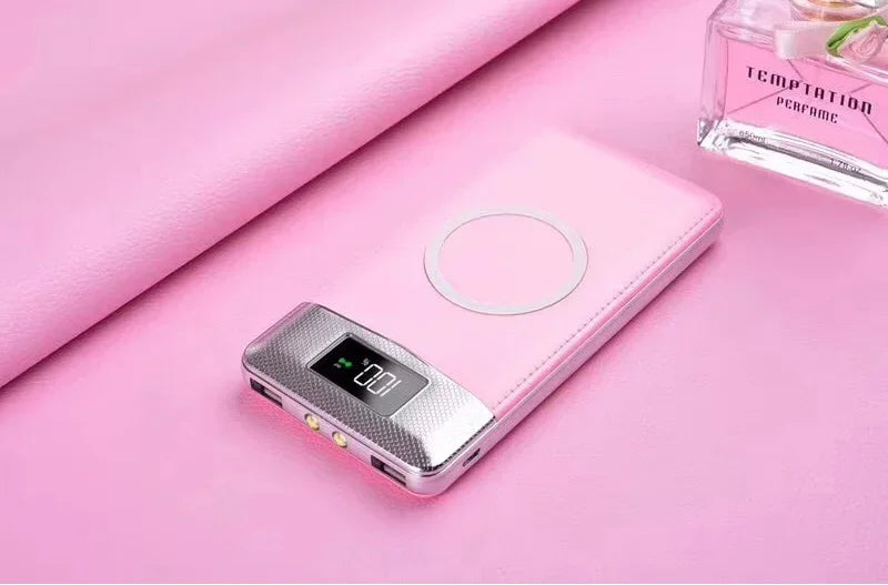 2025 New 10000mAh/20000mAh Four Color Wireless Mobile Power Bank External Battery Built in Charger Mobile Power Bank for iPhone