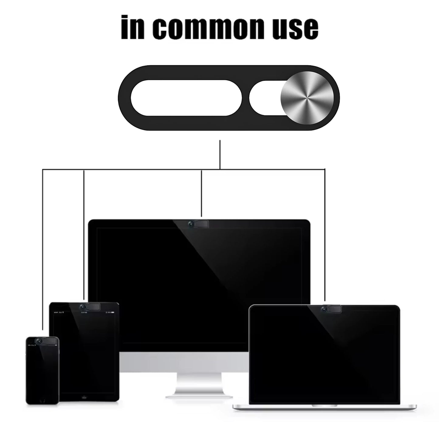 1-2Pcs Black Webcam Cover for IPhone Anti-hacker Shutter Privacy Protection Slide Shield Anti-peep for SmartPhone Laptop Camera