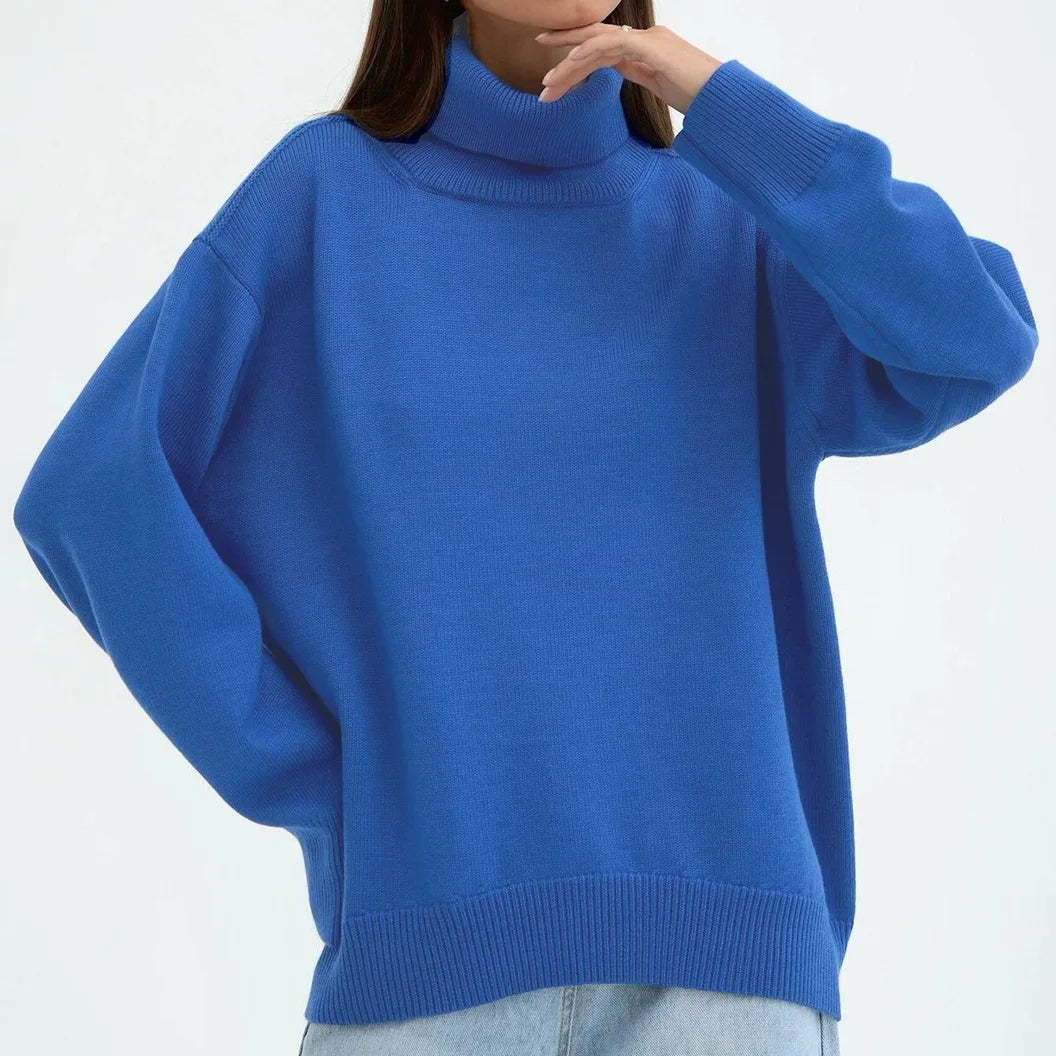 Womens Turtleneck Oversized Sweaters Autumn Chunky Long Sleeve Loose Casual Pullover Slouchy Knit Jumper Tops