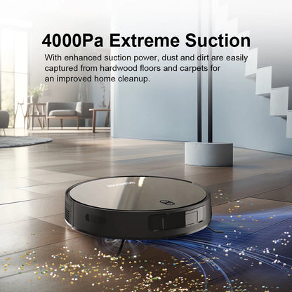 Robot Vacuum Cleaner Combo Mop,4000PA Suction Robotic,WiFi/Voice Control,Auto-Recharge,Pet Hair For Home Vacuum Cleaning Robot