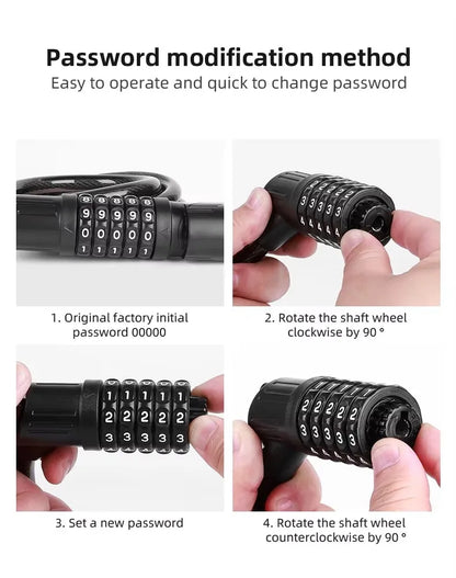 Bicycle Lock Comes With Intelligent Light Sensing Charging Tail Lights Mountain Bikes Road Bikes Password Locks Anti-theft Locks