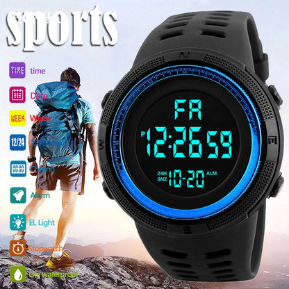 Electronic Watch For Mens Military Sports Watches Luminous Multifunction LED Digital Wristwatch for man kids Boy Student Teen