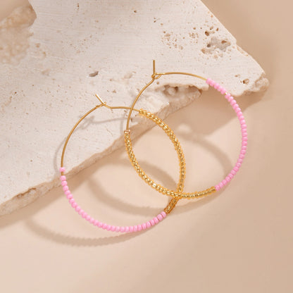 Bohemian Fashion Colored Beaded Earrings Exquisite Round earring For Women Handmade Summer Beach Jewelry Accessories Gifts