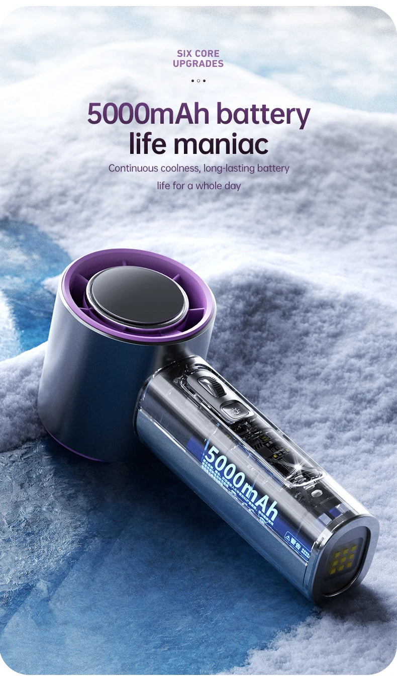 VGR 100 Speed High-speed Handheld Electric Fan with Flashlight USB Mini Portable Charging Small Fan Desktop Small Electric Fan