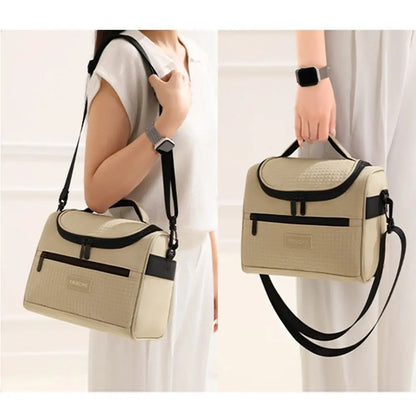 Reusable Zipper Handle Lunch Box Large Capacity Sturdy Lunch Tote Bag Waterproof Hand-held Tote Food Container Foods Storage