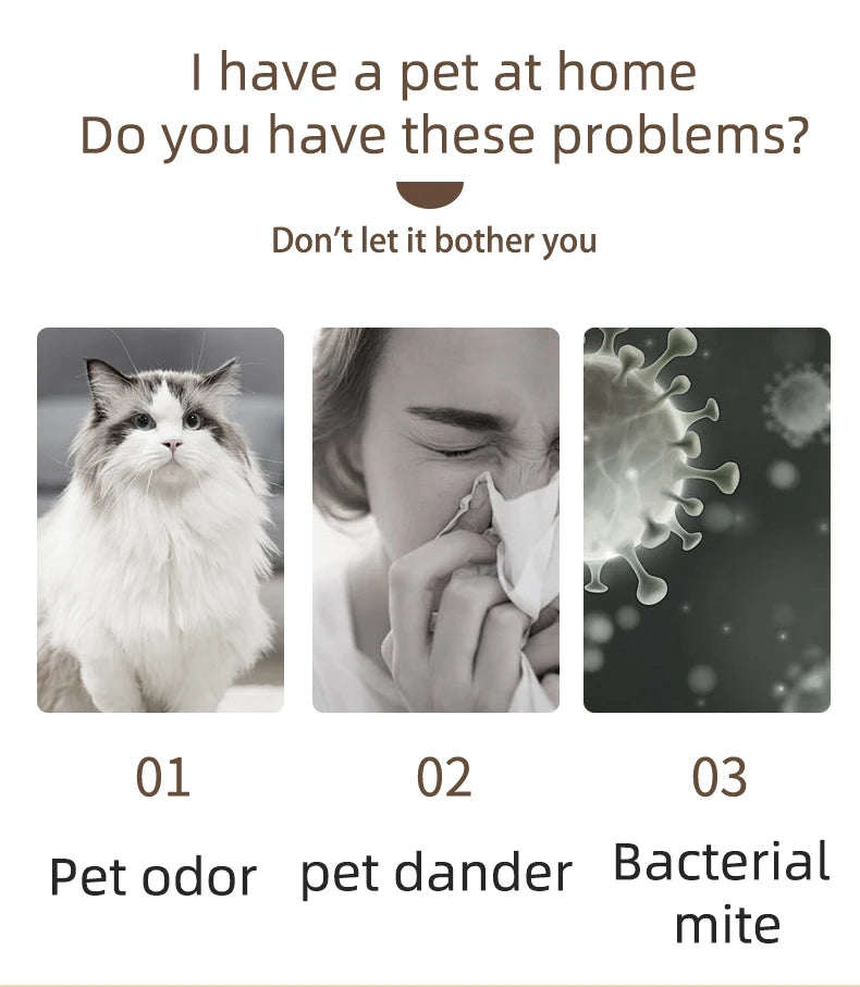 Pet air Purifier for cats and dogs Hair in bedroom hoe ca in Bedroom hoe Cabinet True HEPA Filter Filtration System Cleaner Odor