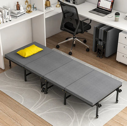 Four fold bed office nap bed nap tool factory directly operated office nap bed carrying wheeled marching bed