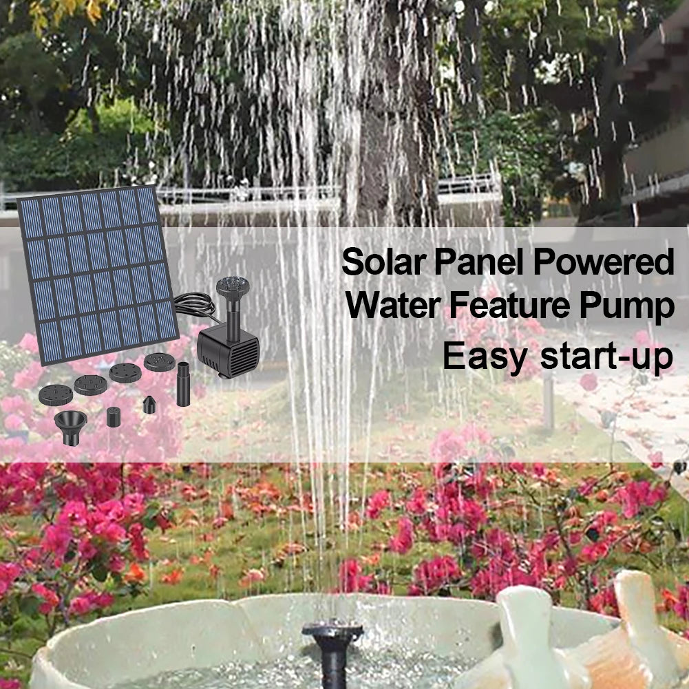 Solar Panel Powered Water Feature Pump Solar Powered Fountain Water Pump Solar Fountain for Garden Pool Pond Aquarium Fountain
