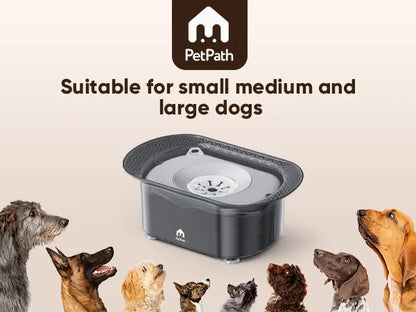 PETPATH No Spill Dog Water Bowl 2.2L (75oz) Large Capacity Anti-Splash Design – Reduces Refill Frequency for All Dogs